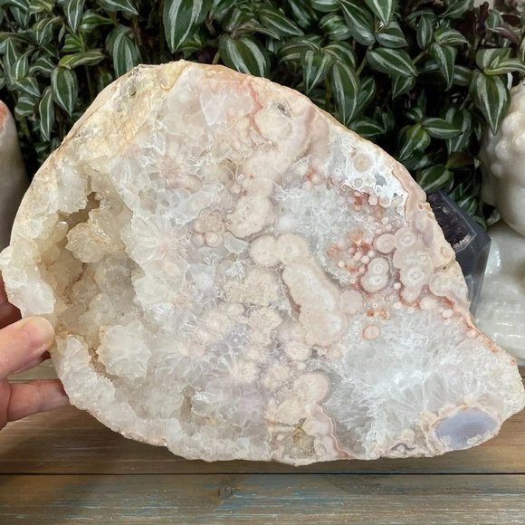 0083 HUGE 7+ Pound Pink Amethyst Crystal Slab with Druzy - Picture 1 of 1